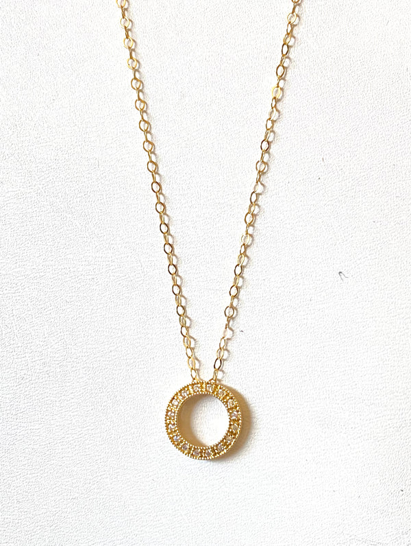 CZ circle necklace - RobynRhodes