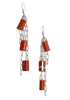 Make a Statement with Lydia Earrings. Red Jasper stones and multi-length chain for a party explosion. 3 inches long, perfect for any look.