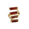Stunning Isabella Ring: Structured stack of red jasper stones, 1/2 inch long. Versatile design, 1 inch total length. Uniquely varied coloration, embrace your uniqueness!