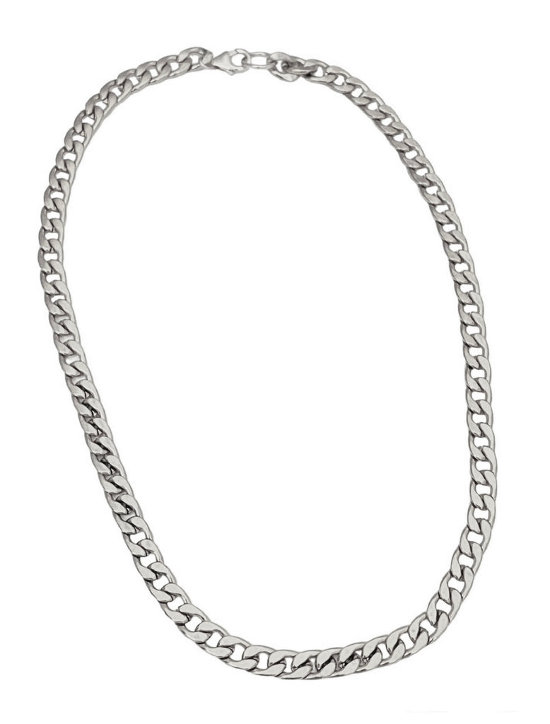 Everyday Stella Necklace: Stainless steel, 1/4" wide flat curb chain. Wear in the shower or at the beach. Versatile and never needs to be taken off