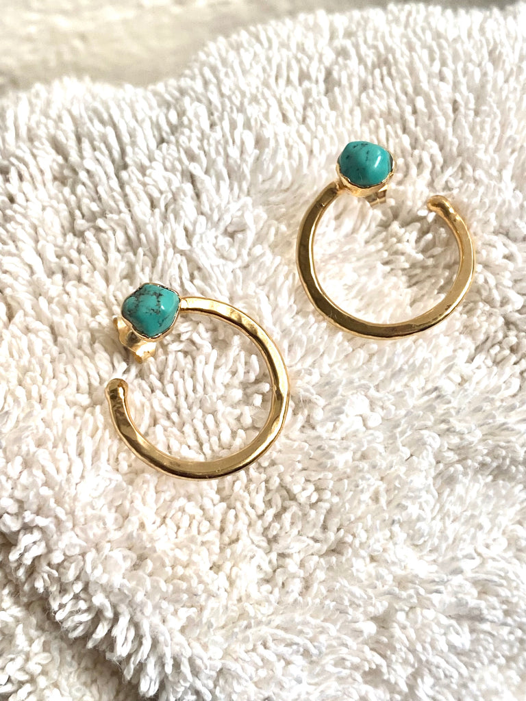 Turquoise circle studs - RobynRhodes