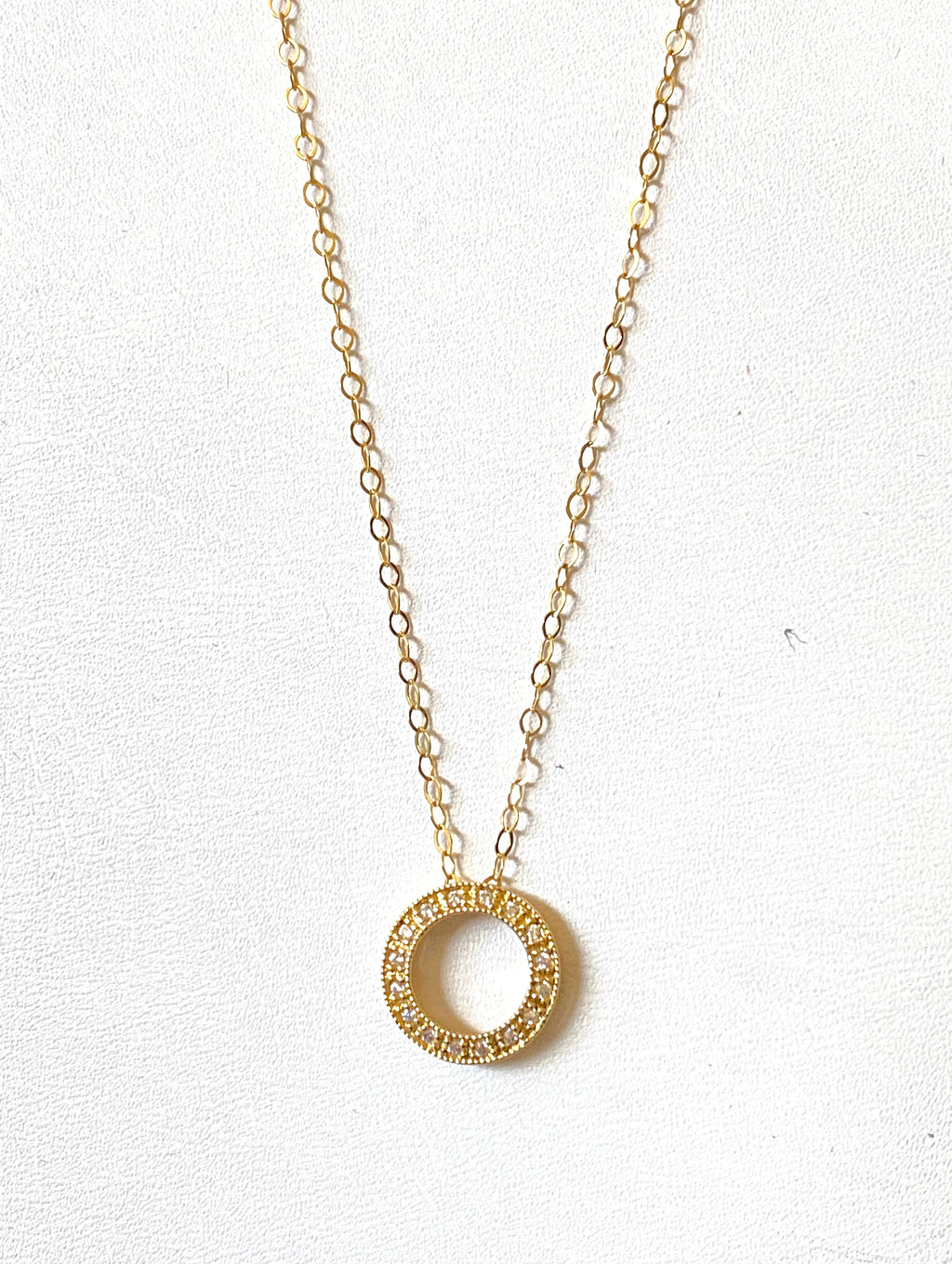 CZ circle necklace - RobynRhodes