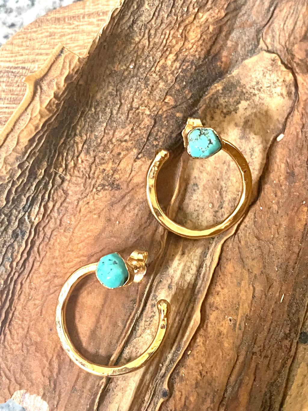 Turquoise circle studs - RobynRhodes