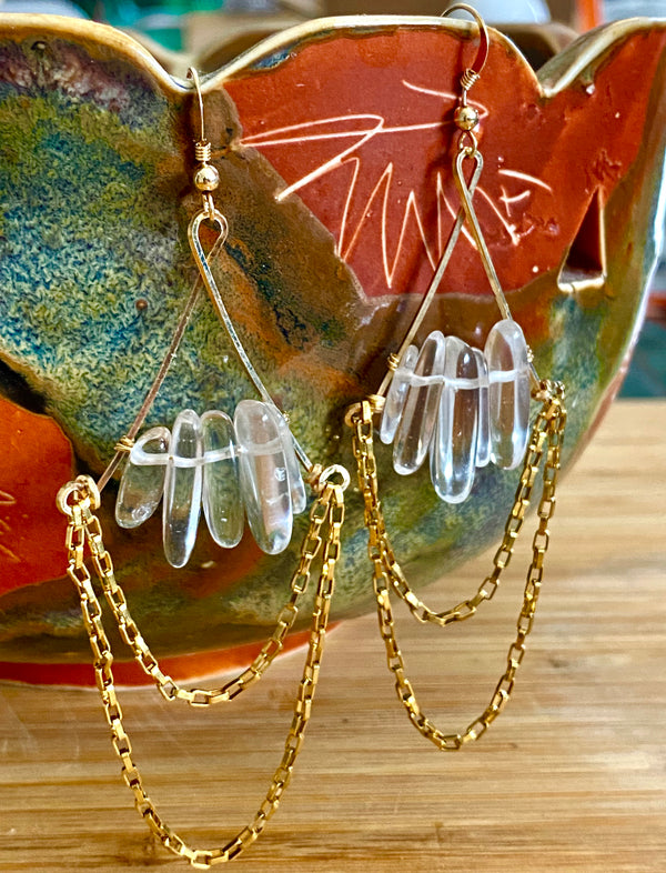 Quartz chandelier earrings - RobynRhodes