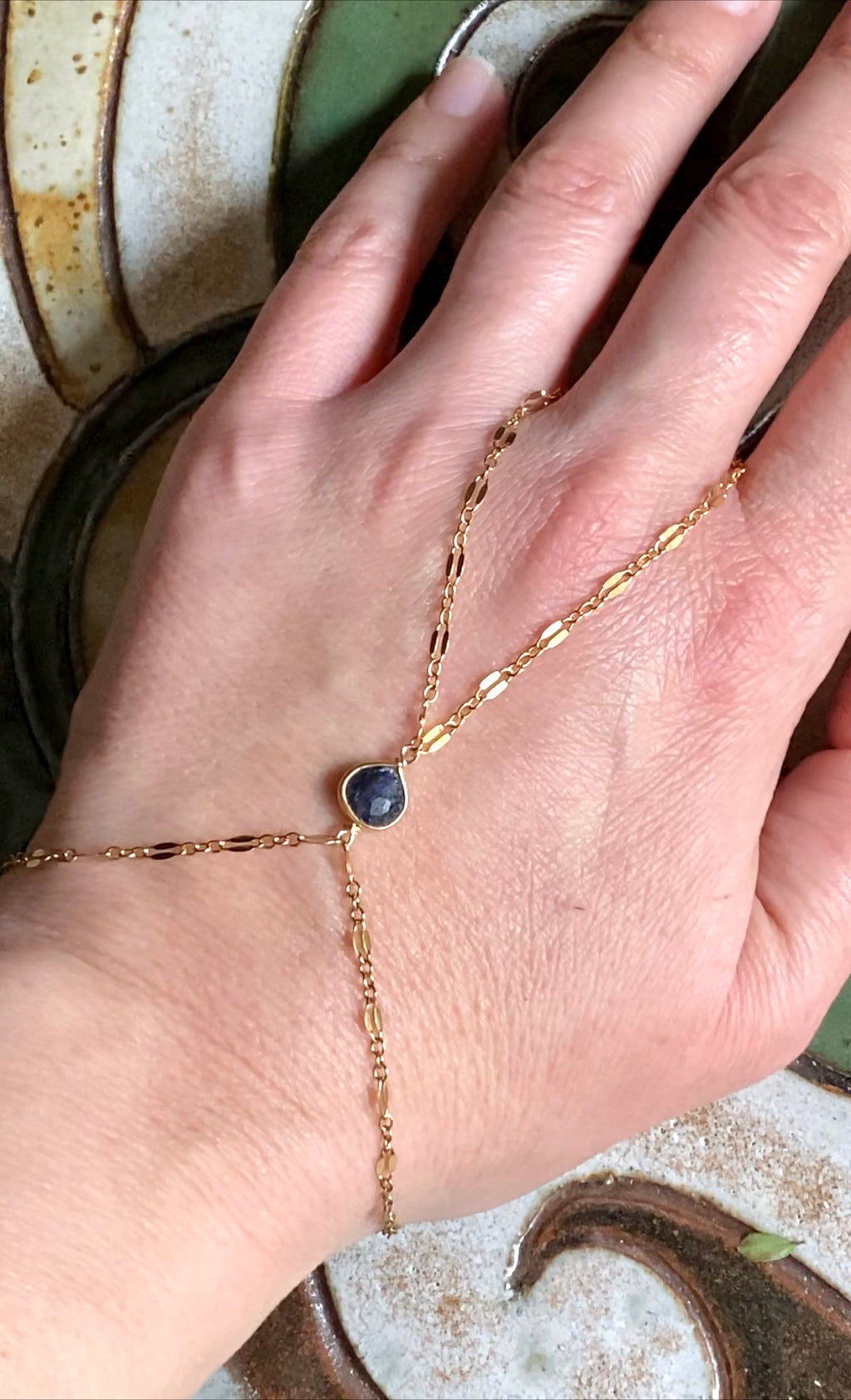 Lapis hand chain - RobynRhodes