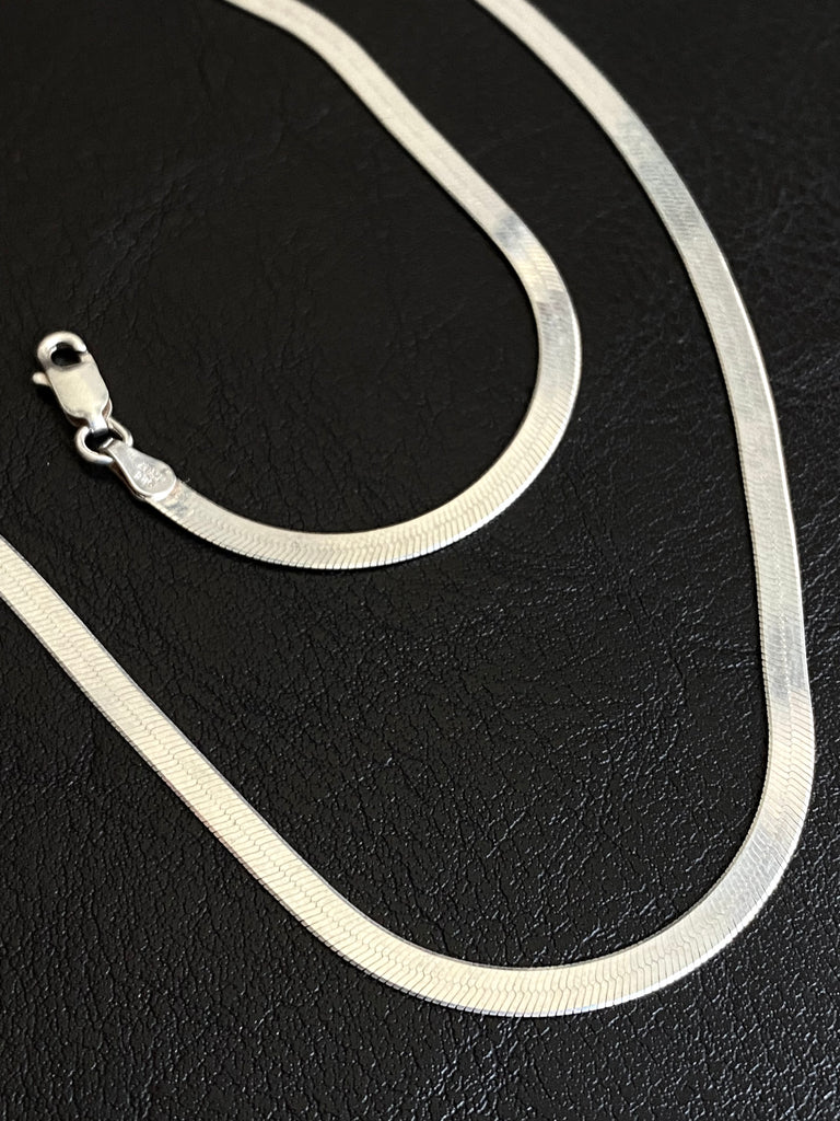 Sterling silver herringbone necklace - RobynRhodes
