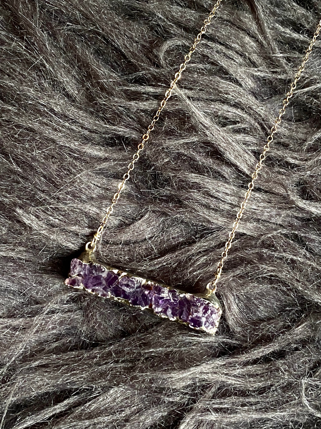 Amethyst bar necklace - RobynRhodes