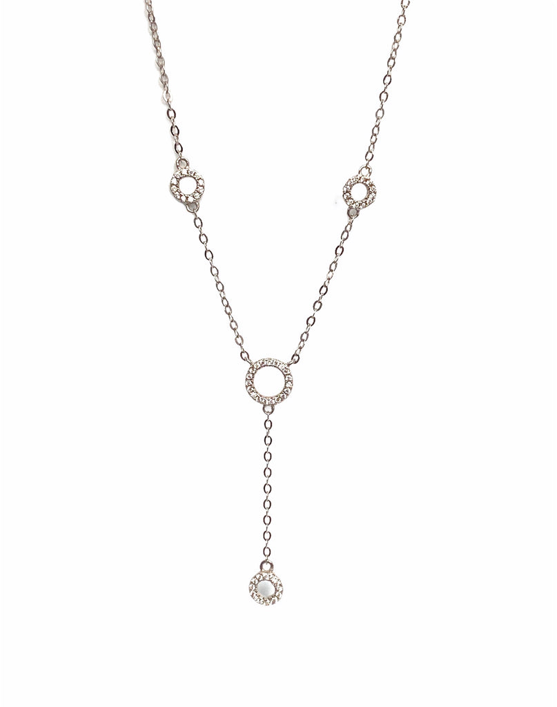 Sterling silver circle cz necklace - RobynRhodes