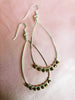 Sliver hoop earrings with Pyrite stone - RobynRhodes