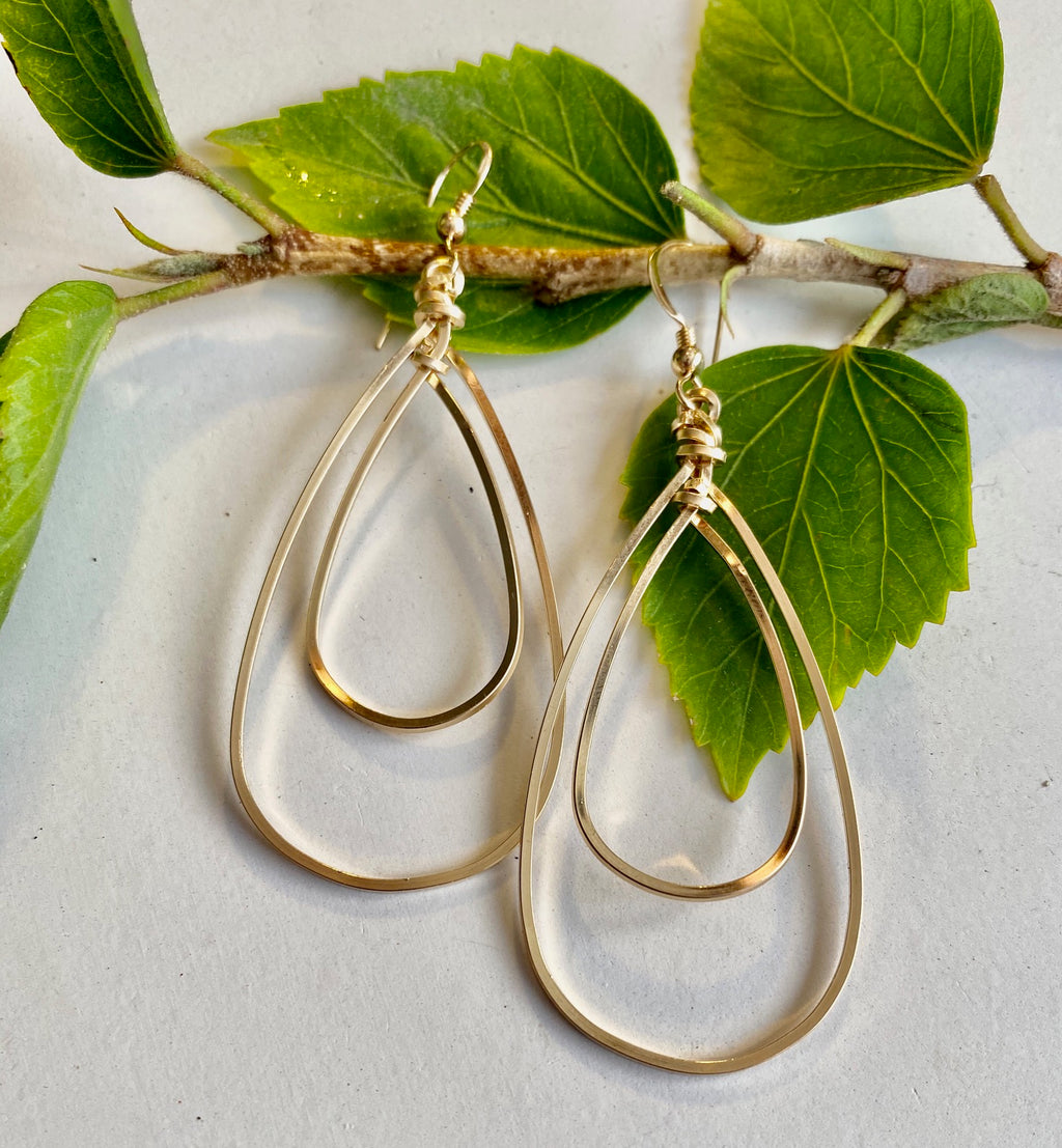 Gold Double Hoop Earrings - RobynRhodes